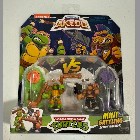 Legends of Akedo TMNT Mini Battling Action Warriors Michelangelo vs Bebop - Picture 1 of 2
